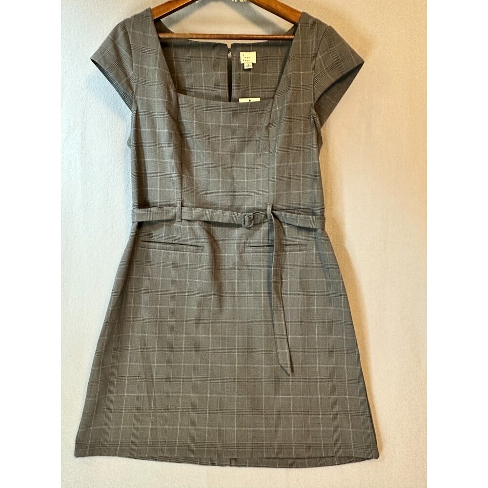 Women's‎ Tailored Mini Dress Large A New Day Gray Plaid New - Picture 5 of 12